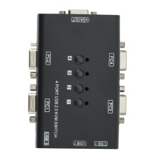 KVM-Switch, USB-VGA-KVM-Switch für 4 PCs, die einen Videomonitor und 3 USB-Geräte gemeinsam nutzen, für PC, Tastatur, Maus, Scanner