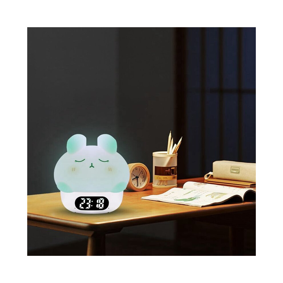 Alarm Clock, Adults And Children's Bedrooms, Features Snooze Function And Usb Charger Port, Dual Alarms Rabbit Light Spactz