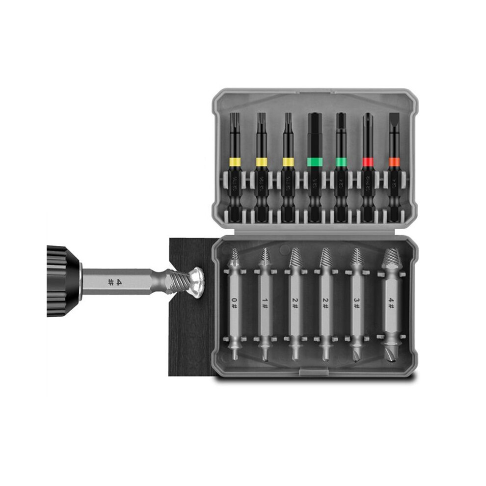 13Pcs Broken Wire Extractor Multifunctional Screw Extractor Take Broken Wire Word Plum Hexagon Screwdriver Head. 4852693592401