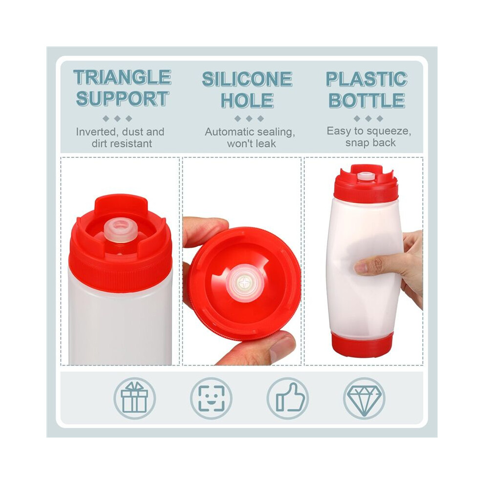 4Pcs Squeeze Bottles Refillable 20 Oz,Inverted Plastic Tip Large Valve Dispenser Condiment Squeeze Bottle 4852367006920