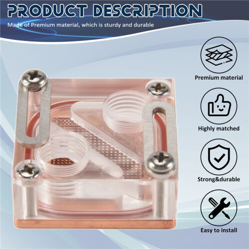 Chipsatz-Wasserblock, transparenter Acryl-Northbridge-Block für Computer-CPU-Wasserkühlung
