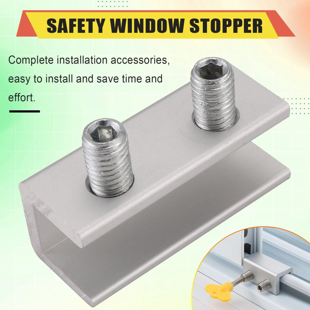 Spactz 10 Set Sliding Sash Stopper Cabinet Locks Straps Doors Security Anti-Theft Lock Window Sliding Door Doors Lock Two Holes