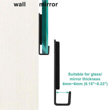10pcs Heavy Duty Mirror Hanging Kit, Heavy Mirror Mounting Hardware Mirror Clips for Wall Mounting, Double Hole Black