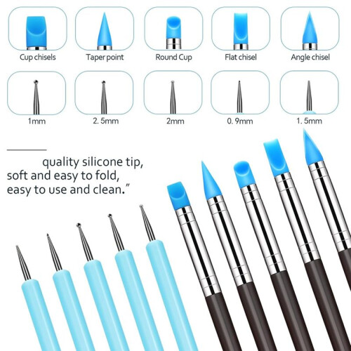 10 PCS Rubber Clay Sculpting Tools, Silicone Sculpting and Polymer Clay Tools, Modeling Dotting Tools 1