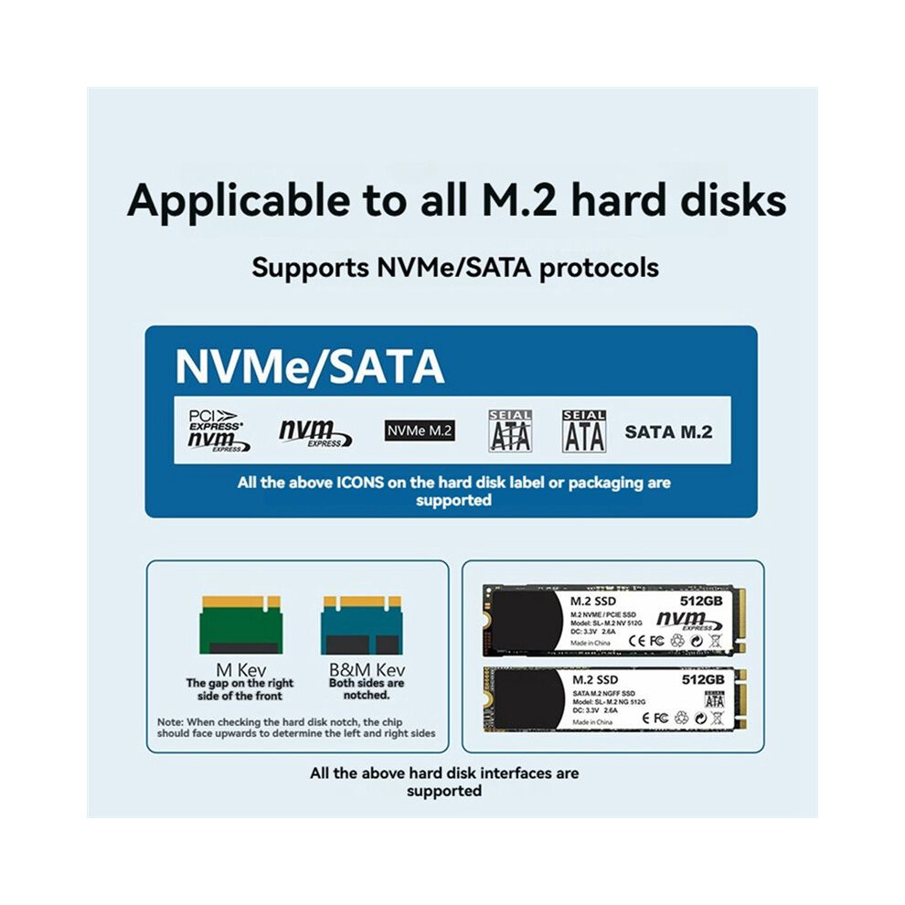 M.2 Nvme Sata Ssd Enclosure With Display Screen Ssd Case Usb 3.2 Gen 2 20Gbps Nvme Pci-E Sata Ngff Ssd Disk Box B 4852537370523