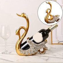 Schwanen-Weinregal, Weinständer, Schwanenstatue, Weinhalter, Tisch-Weinregal, Weinpräsentationsregal, Gold-Weinregal