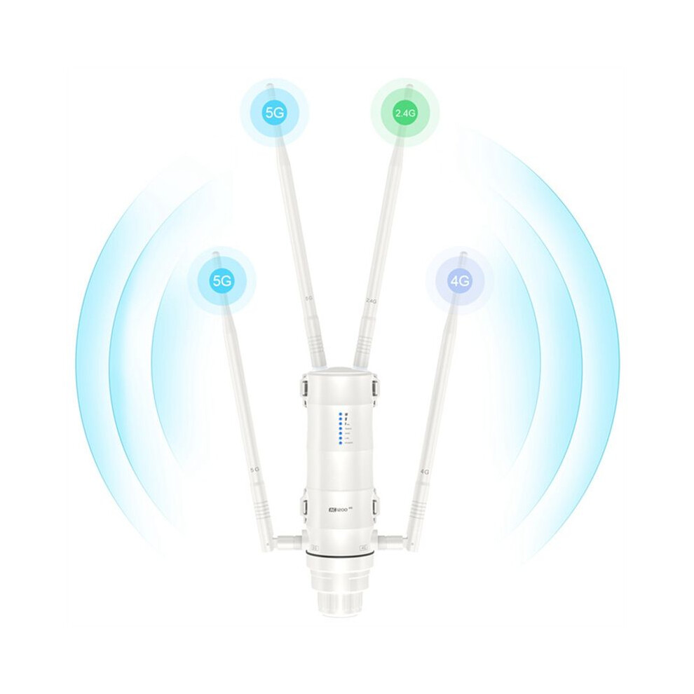 Ac1200 Outdoor Wifi Router/Ap High Power Dual Band 2.4G/5G Wireless Wifi Extender Repeater Poe Supports Sim Card Eu Plug 4852367024740