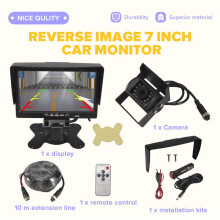 AHD-Rückfahrkamera mit Monitor für LKW, Anhänger, 24V-Rückfahrkamera, 7-Zoll-Monitor mit Rückfahrbild, 10 m Reichweite
