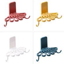 Blumenförmiger Küchenlappenhalter mit Haken, Wandmontage, kein Bohren erforderlich, für Pfannenwender, Löffel, Handtücher