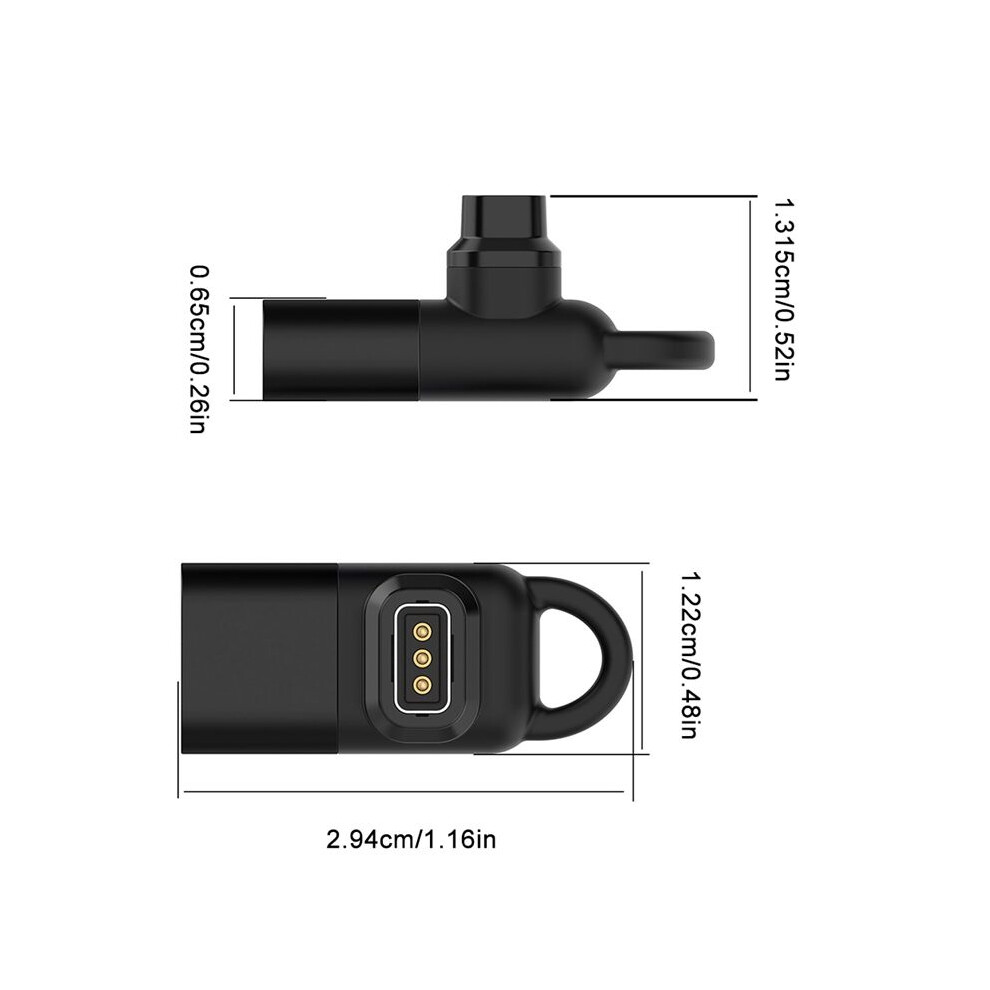 Usb C Charger Adapter Usb C Charging Charger Adapter Converter Earphone Usb Type C Charging Adapter For Coros Pace Pro Black 4852367020131