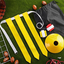 24 Players Flag Football Belts and Flags Set,Includes 24 Belt,72 Flags 18 Cones with Carrying Bag for Teens Training