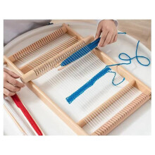Webstuhl-Set, 39,6 cm H x 25 cm B, Holzwebstuhl für Gobelins, DIY-Handstrick-Webmaschine