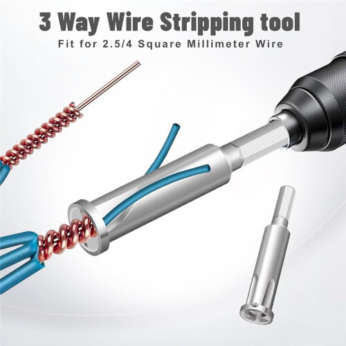 4Pcs Wire Twister Tool for Drill,Wire Nut Twister Wire Stripper Tool Connector Driver,Cable Quick Stripping Tools 1
