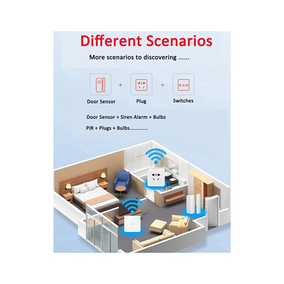 Tuya Door Magnetic Alarm, Anti-Theft Alarm, Wifi App Door Magnetic Opening Reminder Remote Alarm Spactz