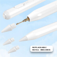 Aktiver Stift für Apple Pencil 2, kompatibel mit iPad Pro 11, 12,9, 9,7, Air 3, Mini 5, ohne Verzögerung (Weiß)