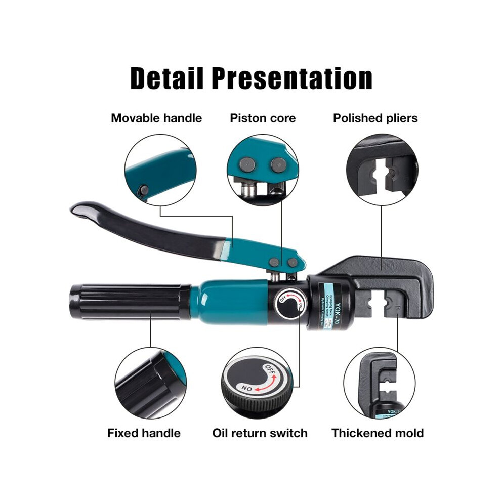 4-70Mmâ² Hydraulic Crimping Pliers Pressurehome Hydraulic Tool Hand Operated Diy Cable Terminal Cordless Crimpingpliers,A 4851514101785