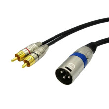 XLR-Stecker auf zwei Cinch-Stecker Audiokabel, Cinch-Phonokabel, HiFi-Stereo-Subwoofer-Lautsprecher für Mischpult, Studiomonitor, 2 m