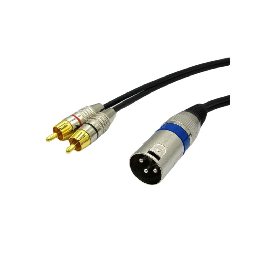 Spactz Men's Xlr To Dual Rca Audio Cable Rca Phono Cable Hifi Stereo Subwoofer Speaker For Mixer Studio Monitor 2M