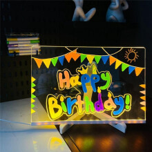 Erasable Note Board DIY Drawing Board Luminous Hand-Written Board Information Marking Board Ornaments Set