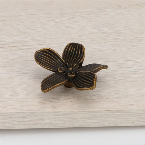 Flower Drawer Knobs Petal Cabinet Knobs Dresser Knobs Furniture Drawer Pulls Handles for Wardrobe Door Pulls Bronze 1