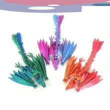 Dynamic 3D Printed Dragon Crystal Dragon Fidget Toys for Adults 3D Printed Articulated Dragon,Laser Yellow