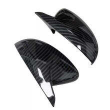1Pair Car Side Door Mirror Shell Caps for Peugeot 208 308 508 2008 2014-2023 OX Horn Rearview Mirror Trim Cover