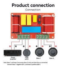 308 Einstellbare Frequenzweiche, 250 W Audiophile-Frequenzweiche, 3-Wege-Lautsprecher, ein Hochtöner, zwei Tieftöner