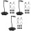 3Ensembles Porte-Figurines Noir Base Splicable Et Flexible 3