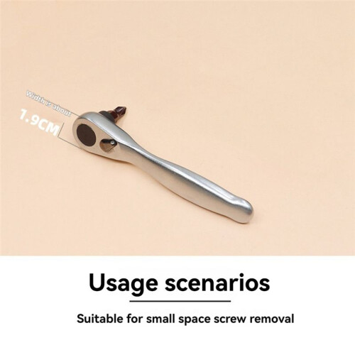 1/4Inch Ratchet Handle 72 Teeth Small Hand Repair Tools Wrench Quick Release Spanner Tool Accessories 1
