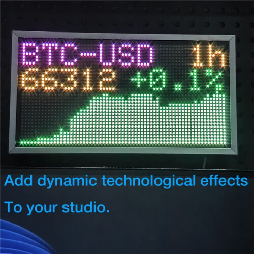 Relógio Meteorológico de Parede  de 8 Polegadas e Display de Cotação de Ações Bitcoin com Tela  de Pixels e Display de Cotação de Ações 1