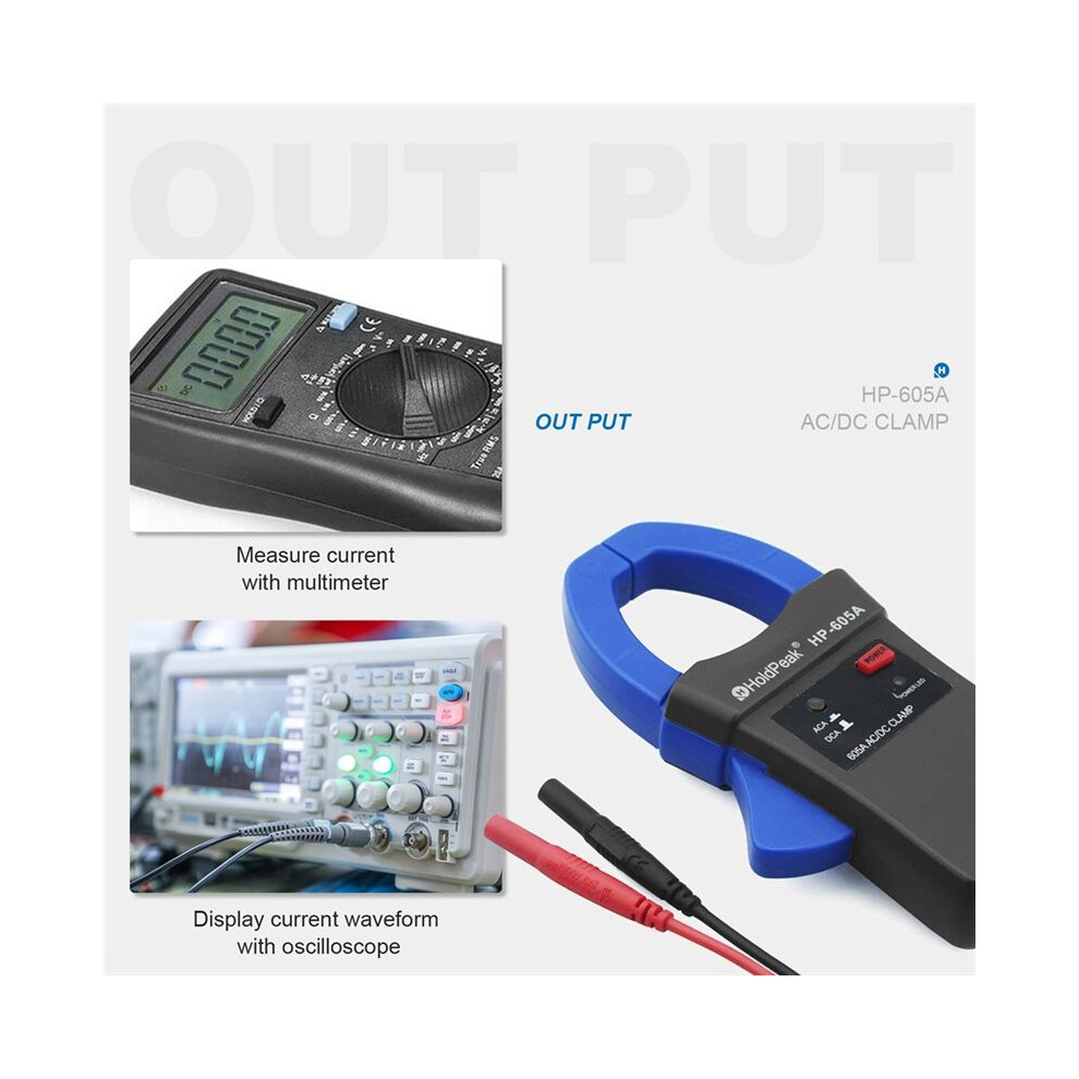 Holdpeak Hp-605A Clamp Adapter 600A Ac/Dc Current Power Led 45Mm Jaw Caliber Holdpeak Digital Clamp Multimeter For Multimetro 4852367028045