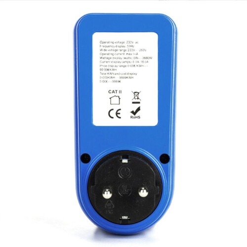 Socket Digital Current Meter Voltmeter AC Power Meter  Watt Power  Tester Wattmeter - EU Plug 1
