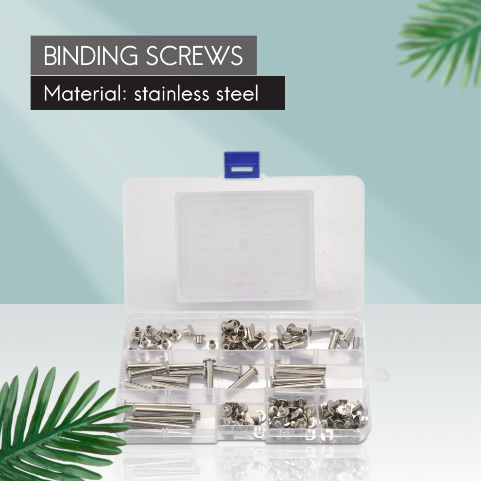 Chicago Screw Binding Screws Posts Assortment Kit For Diy Leather Bookbinding Crafts(120Pcs,M5) 4852537306485
