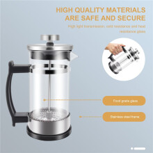 Coffee Maker Pot, Stainless Steel Glass Coffee Pot French Press Filter Pot Household Tea Maker,Suitable for Making Tea