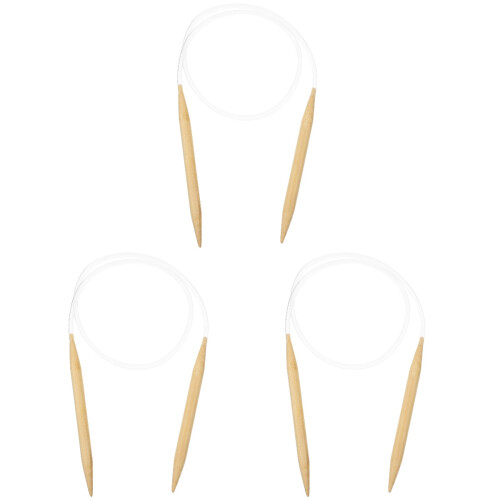 3Pièces Aiguilles Tricot Bois Pour Écharpe Pull 1