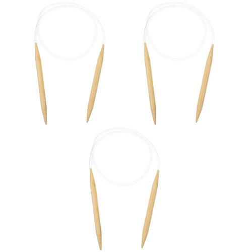 3Pièces Aiguilles Tricot Bois Pour Écharpe Pull 2