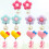 15Paires Boucles Clips Design Fleurs Et Multicolores 11