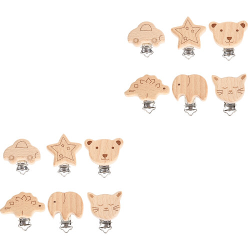 12Pièces Clips Dentition Bois Bébé Multi-Usage Légers Solides 2