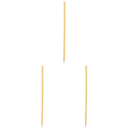 3Pièces Pinceaux Bambou Beige Usage Dessin 1