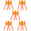 10Pièces Séparateur Et Axels ABS Orange Usage Familial 9