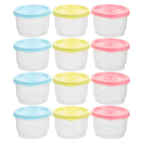 24Pièces Boîtes Étanches Bébé Pour Snack, Micro-Ondes Congélateur 1