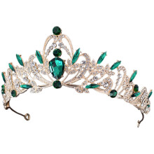 3Pcs Green Tiaras for Girls Vintage Crown Decor for Wedding and Party