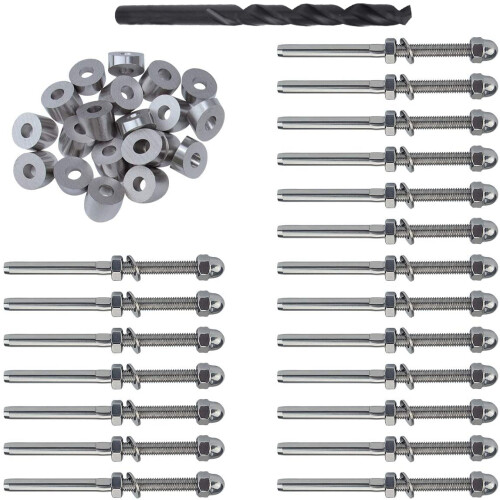 20 Pairs 1/8 inch Cable Railing Kits 30 Degree Bev