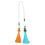 3Pcs Car Hanging Decor Lotus Pendant with Bead String for Rearview 2