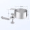 4Pcs Adjustable Desk Headset Holder and Cup Mount in Silver Aluminum 11