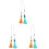 3Pcs Car Hanging Decor Lotus Pendant with Bead String for Rearview 3