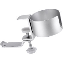 4Pcs Adjustable Desk Headset Holder and Cup Mount in Silver Aluminum