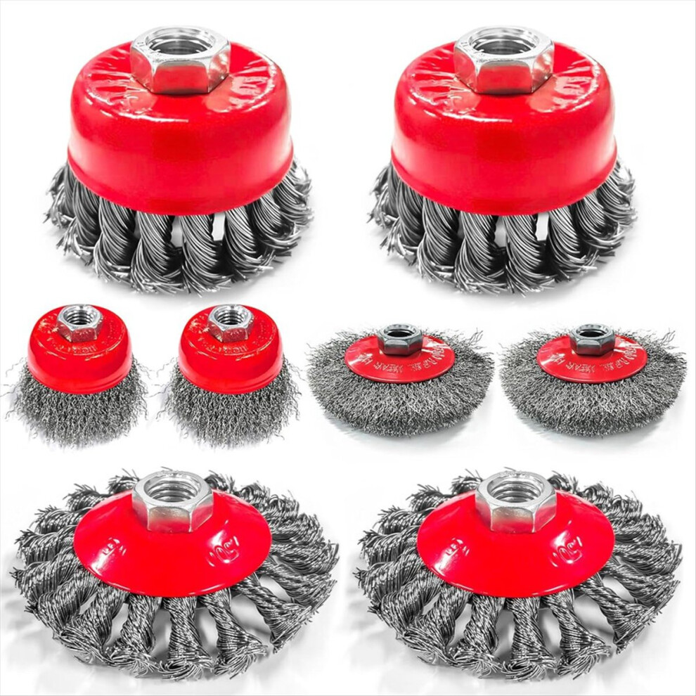 8Pcs 4-1/2In Angle Grinder Wire Wheel Set-4In&3In 4853954061292