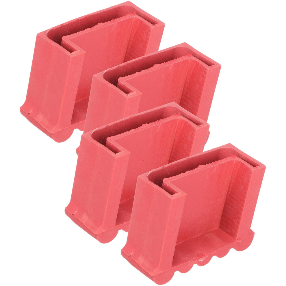 16Pcs Rubber Ladder Foot Covers Red Anti-Skid Pads For Step Ladder Use 3071659880951