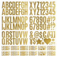8Sets Durable Golden Vinyl Letter Number Stickers for DIY Projects